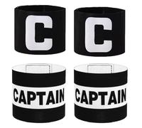 CELLIFEZY 4PCS Black Captain Arm Bands for Soccer, 2 Types Adjustable Soccer Captain Armband,Elastic Captain’s Armband Training Arm Band Football for Adults and Youth Volleyball Team