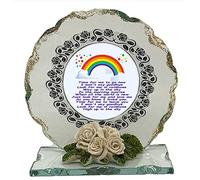 Cellini Plaques Memorial Cut Glass poem plaque Look for me in rainbows