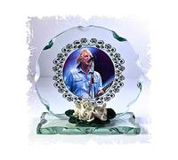 Cellini Rick Parfitt, Status Quo, Photo Cut Glass Round Frame Plaque Special Occasion Tribute Limited Edition