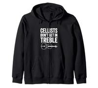 Cellists Don't Get In Treble Music Humor Zip Hoodie
