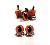 cellloexpress Orange Cats Crystal Eyes with Metal Backs - 7.5mm - Safety Eyes for Soft Toys or Teddy Bears - Pack of 3 Pairs