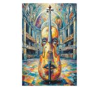 Cello 1000 Piece Count Jigsaw Puzzle Set Musical Instrument Music For Adults Teens 14+ Concentration Training Indoor Game Family Game Night Rigid Cardboard 1000 PCS