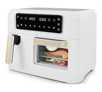 Cello 2400W Dual Zone Digital 11 Litre White Air Fryer With 2 Drawers, 3.5L and 7.5L Oven, 8-in-1, Touch Control, Air Fry, Grill, Roast, Bake, 8 Portions, Non-Stick, Dishwasher Safe, 2024 model