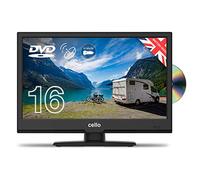 Cello 12 Volt ZF0261 12 Volt 16" inch Full HD LED Digital TV Built-in DVD Freeview HD and 12 volt Adaptor, Built in satellite receiver with HDMI and USB for recording from Live TV, Made In The UK