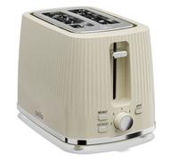 Cello 850W Cream 2 Slice Toaster with Wide Slots & 7 Browning Levels, High Lift, Crumb Tray, Cord Storage, Bread Toaster with Illuminated Cancel-Reheat-Defrost Controls