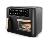 Cello 2400W Dual Zone Digital 11 Litre Black Air Fryer With 2 Drawers, 3.5L and 7.5L Oven, 8-in-1, Touch Control, Air Fry, Grill, Roast, Bake, 8 Portions, Non-Stick, Dishwasher Safe, 2024 model