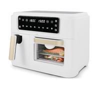 Cello 2400W Dual Zone Digital 11 Litre White Air Fryer With 2 Drawers, 3.5L and 7.5L Oven, 8-in-1, Touch Control, Air Fry, Grill, Roast, Bake, 8 Portions, Non-Stick, Dishwasher Safe, 2024 model