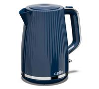 Cello 3kw 1.7 Litre Rapid Boil Cordless Jug Kettle Textured Blue and Chrome