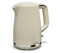 Cello 3kw 1.7 Litre Rapid Boil Cordless Jug Kettle Textured Cream and Chrome