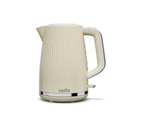 Cello Cream 1.7L 3000W Electric Rapid Boil Kettle with 360° Base, Electric Tea Kettle for Boiling water with Automatic Shutoff, Cordless, Illuminated Switch, Concealed Element & Washable Filter