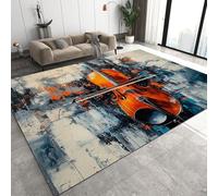 Cello 60 x 110 cm Medium Small Hallway Runner Rug 3D Cello Music Soft Flannel Rug Non Slip Kitchen Floor Mat for Entrance Q-92