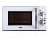 Cello 700W Microwave Oven with 20 Litre Capacity 5 Power levels and defrost function, White, Manual control, Clock kitchen timer One size, MM720CJ9