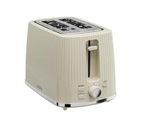 Cello 850W Textured Cream 2 Slice Toaster with Wide Slots & 7 Browning Levels, High Lift, Crumb Tray, Cord Storage, Bread Toaster with Illuminated Cancel-Reheat-Defrost Controls
