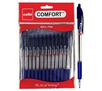 Cello Ballpoint Pens Extra Comfort Grip Ball Pens Medium Point Biros Retractable Ballpoint Pens 48 (Blue)
