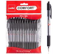 Cello Ballpoint Pens Extra Comfort Grip Ball Pens Medium Point Biros Retractable Ballpoint Pens (Black, 120)