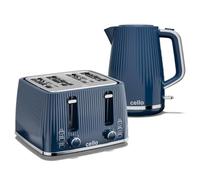 Cello Blue Breakfast Bundle: 1.7L 3000W Rapid Boil Kettle with Auto Shutoff, Cordless & Washable Filter | 1600W 4 Slice Toaster with Wide Slots, 7 Browning Levels, High Lift & Illuminated Controls