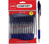 Cello Blue Retractable Ballpoint Pens | Medium Point (1.0mm) | Blue | 12 Pen