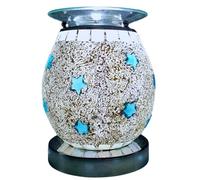 Cello Blue Star Mosaic Touch Electric Wax Melt & Oil Burner - Scented Fragrance Diffuser, Home Living Room Décor, Night Light, Bedroom Office Accessories Present Aroma Gift Touch Control