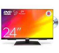 Cello C2424F 24 Inch Full HD LED TV With Built-in DVD Player, Freeview, Frameless Design, HD Satellite Receiver, Pitch Perfect Speakers, USB Recording - Perfect for Kitchen, UK Made