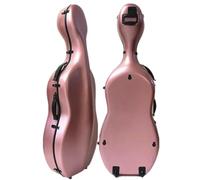 Cello Case Carbon Fiber Cello Box 4/4 Full Size Hard Case Hard Shell with Wheels, Comfortable Shoulder Straps(Color:Brown)