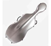 Cello Case Carbon Fiber Cello Box 4/4 Full Size Hard Case Hard Shell with Wheels, Comfortable Shoulder Straps(Color:Silver)