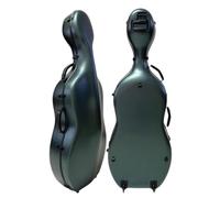 Cello Case Carbon Fiber Cello Box 4/4 Full Size Hard Case Hard Shell with Wheels, Comfortable Shoulder Straps(Color:Green)