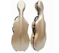 Cello Case Carbon Fiber Cello Box 4/4 Full Size Hard Case Hard Shell with Wheels, Comfortable Shoulder Straps(Color:Orange)