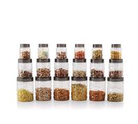 Cello Checkers Plastic PET Canister Set, 18 Pieces, Clear
