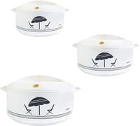 Cello Chef Super 3 pcs Insulated Hot Pot Casserole Gift Set 500, 850, 1500 (White)