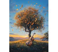 Cello Diamond Painting Kit with Complete Set of Diamond Art Accessories, 5D DIY Full Drill Embroidery Kit, Tree Diamante Gems Canvas Wall Art Crafts for Adults, Room Decor Gifts 12x16In ZSH05762