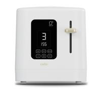 800W 2 Slice White Toaster with Detachable Crumb Tray, Digital Control Panel with Countdown Timer, 7 Browning Levels, Auto Stop, High Lift, 2 Slice Toaster with Wide Slot for All Types of Slices