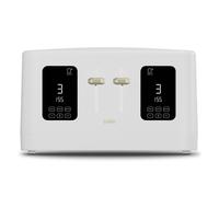 1600W 4 Slice White Toaster with Detachable Crumb Tray, Digital Control Panel with Countdown Timer, 7 Browning Levels, Auto Stop, High Lift, 4 Slice Toaster with Wide Slot for All Types of Slices