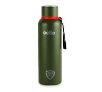 Cello Dura Tuff Steel Series 900ml Insulated Water Bottle, Military Green, Double Walled Stainless Steel, DTP Coating, Vacusteel Technology, Leakproof, Rust Proof, BPA Free