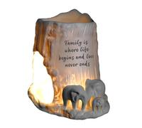 Cello Elephant Tealight Burner - Family Is Where Life Begins and Love Never Ends - Porcelain Decor, Wax Melt and Oil Burner, Ornament - Gifts for Women