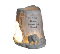 Cello Elephant Tealight Burner - First My Mum, Forever My Friend. Porcelain Decor & Wax Melt Burner. Elephant Wax Ornament, Gifts for Women.