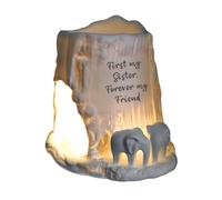 Cello Elephant Tealight Burner, First My Sister Forever My Friend | Ceramic Warmer, For Medallions or Fragrance Oils, Sentimental Gifts for Women, Nana