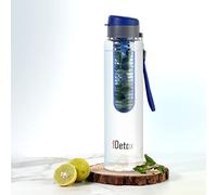 CELLO Fruit Infuser Glass Water Bottle for Office & Daily Use 750 ml Blue | Durable & Stylish, Freezable & Fridge Safe, Leakproof Wide Mouth Leadfree Toughened Glass Water Bottle For Kitchen & Travel