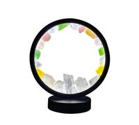 Cello Gleneagles Circle Earth LED Natural Crystal Lamp - Natural Crystals Multicolor LED Healing Stone Light, Dimmable USB Lamp for Home Decor, Meditation & Energy Balance