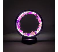 Cello Gleneagles Circle Earth LED Natural Crystal Lamp - Purple Fluorite Dimmable LED Healing Light, Natural Gemstone Lamp for Focus, Meditation, Relaxation & Home Décor