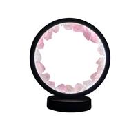 Cello Gleneagles Circle Earth LED Natural Crystal Lamp - Rose Quartz Natural Healing Stone LED Light, Dimmable Pink USB Lamp for Relaxation, Meditation, Bedroom & Home Decor Gift
