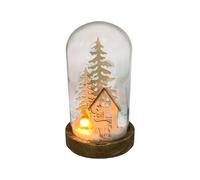 Cello Gleneagles FireGlow Stag LED USB Flame Glass Dome - Flickering Flame Light with Stag Silhouette USB-Powered Christmas Lamp for Home Décor Cosy Ambient Lighting Festive Woodland Decoration