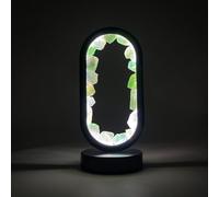 Cello Gleneagles Oval Earth LED Natural Crystal Lamp - Green Fluorite Natural Healing Gemstone Light, Dimmable LED Energy Lamp for Focus, Study, Meditation, USB Home Decor Gift