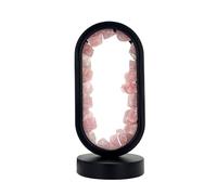 Cello Gleneagles Oval Earth LED Natural Crystal Lam - Rose Quartz Dimmable Pink LED Healing Light, Natural Gemstone Lamp for Love Energy, Relaxation, Bedroom & Meditation Décor