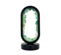 Cello Gleneagles Oval Earth LED Natural Crystal Lamp - Green Fluorite Natural Healing Gemstone Light, Dimmable LED Energy Lamp for Focus, Study, Meditation, USB Home Decor Gift