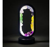 Cello Gleneagles Oval Earth LED Natural Crystal Lamp - Mixed Minerals Dimmable LED Healing Stone Light for Home Decor, Meditation, Energy Balance, USB Powered Multicolor Night Lamp Gift