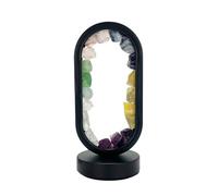 Cello Gleneagles Oval Earth LED Natural Crystal Lamp - Mixed Minerals Dimmable LED Healing Stone Light for Home Decor, Meditation, Energy Balance, USB Powered Multicolor Night Lamp Gift