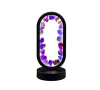 Cello Gleneagles Oval Earth LED Natural Crystal Lamp - Purple Fluorite Natural Healing Gemstone Light, Dimmable LED Energy Lamp for Focus, Study, Meditation, USB Home Decor Gift