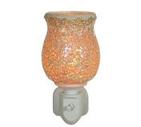 Cello Golden Sands Plug In Wax Melt Burner & Oil Burner. The electric, mosaic glass oil burner and wax burner creates a stunning design when lit as well as releasing fragrance around your home.
