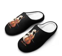 Cello Goose Music Artist Comfy Women's Slippers Nonslip Indoor House Shoes 9-10（40-41）