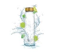 Cello H2O Borosilicate Glass Water Bottle (Clear, 1000ml, Copper)